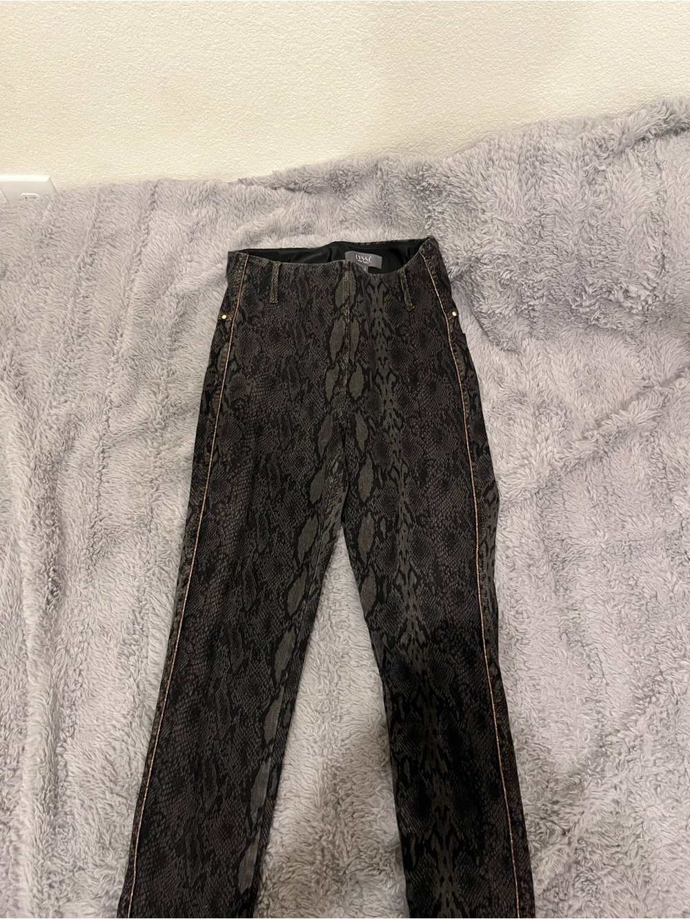 Wit & Wisdom Black Snake-Print High-Rise Jeans